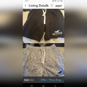 (2) Mens Hollister athletic shorts